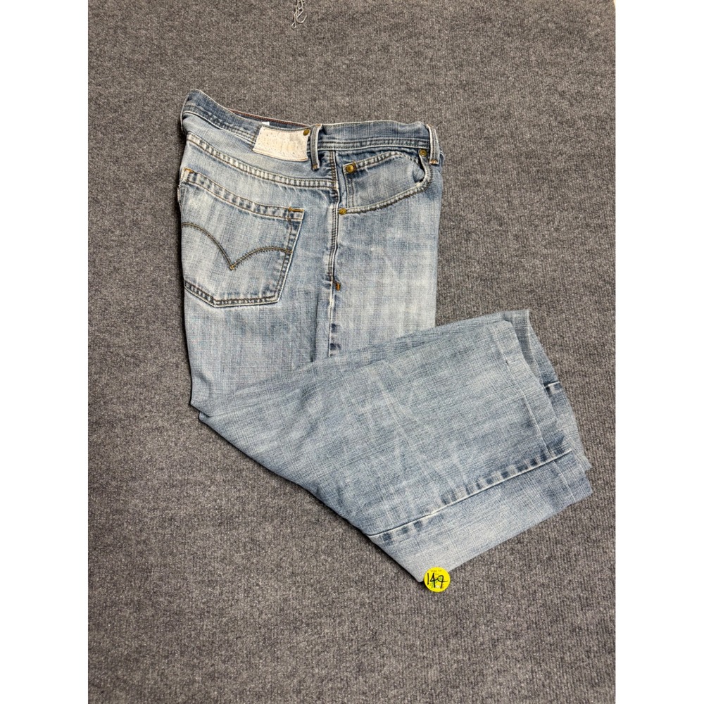SilverTab Men's Loose Straight Light Wash Blue Denim Jeans Mid Rise size 36.